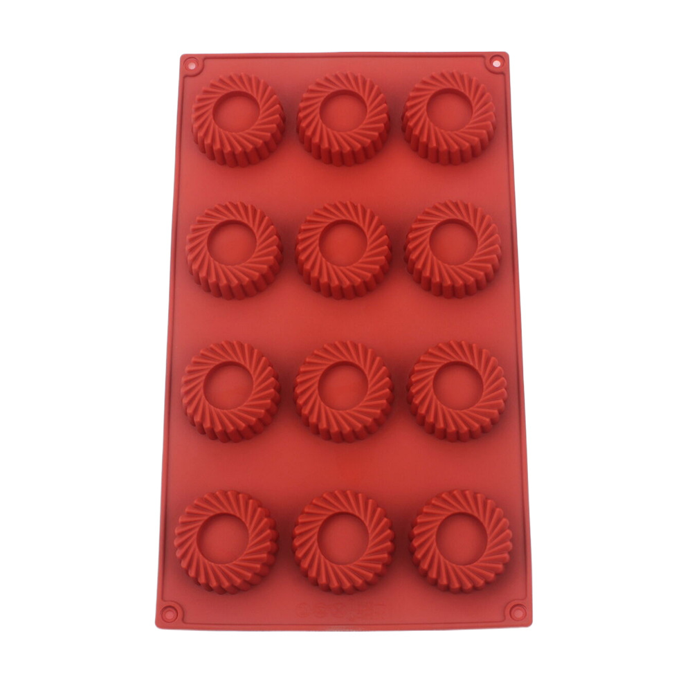 12 Holes Circular Vortex Shape - Donut Mold Silicone 评论和价格